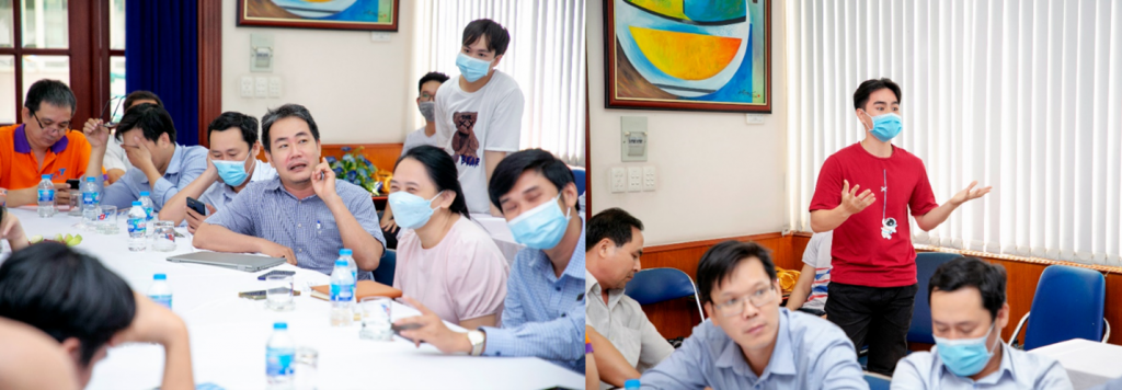 Thầy/Cô và Học sinh Trường TCCN Tôn Đức Thắng đặt câu hỏi với Bác sĩ Nguyễn Thị Dễ. 